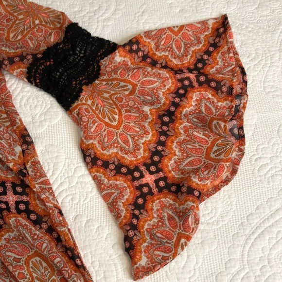 Paper Crane Anthropologie Boho Tunic Paisley Print Dress Size L - Picture 7 of 15